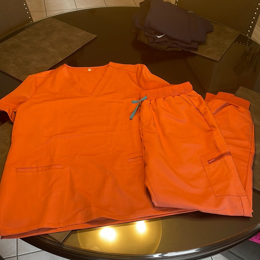 Orange Scrub Set